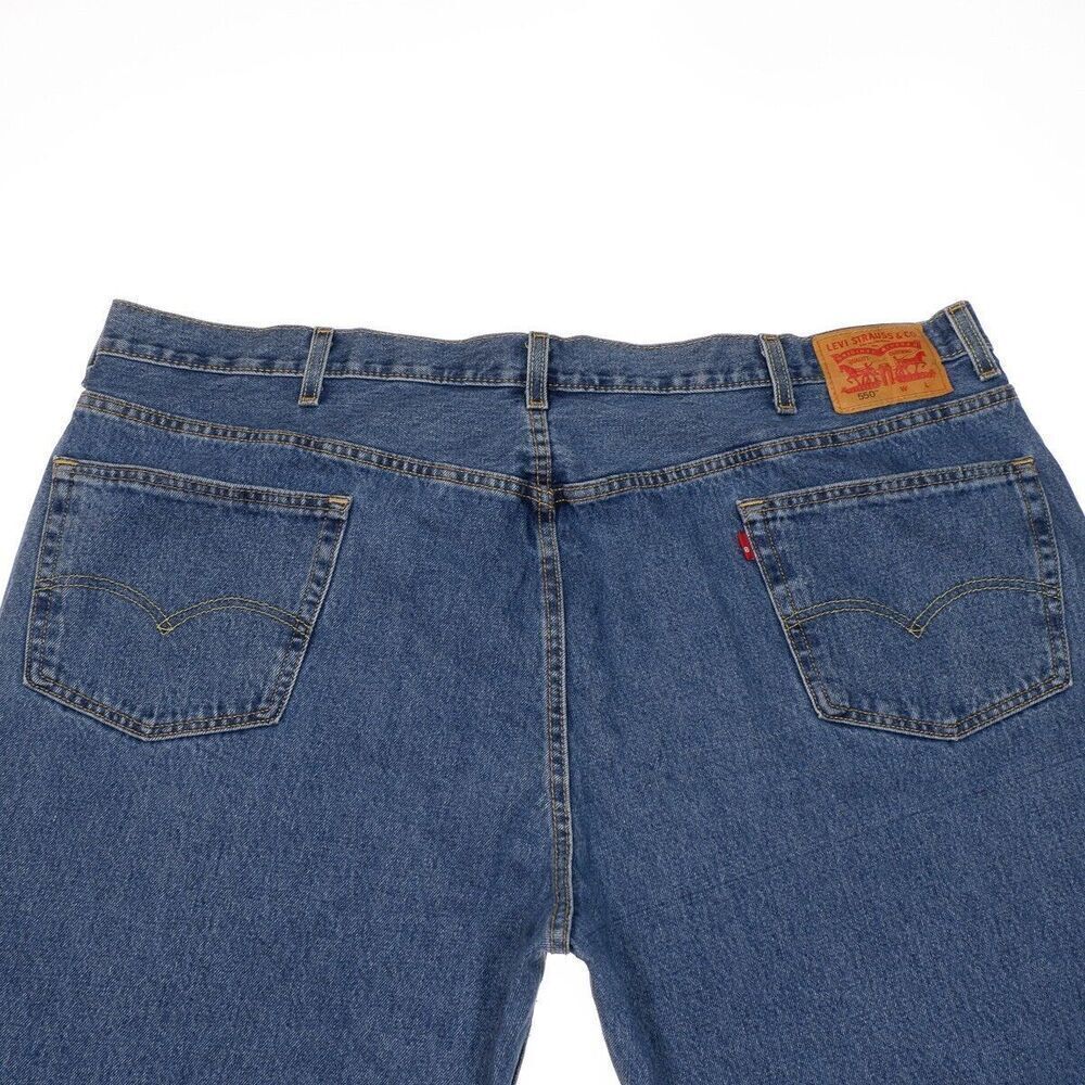 Levis 550 Jeans Mens Size 52x30 Measures 49x28 Blue Straight Leg Cotton Denim - Picture 3 of 13